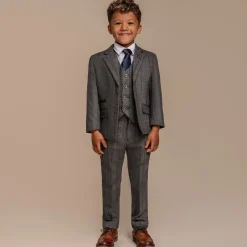House of Cavani Boys Grey Tweed Albert Suit Outlet