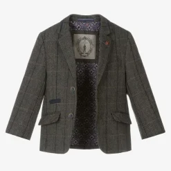 House of Cavani Boys Grey Tweed Albert Suit Outlet
