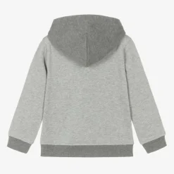 Tommy Hilfiger Boys Grey Varsity Logo Cotton Hoodie Discount