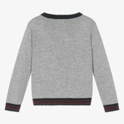 Patachou Boys Grey Wool & Cashmere Teddy Sweater New