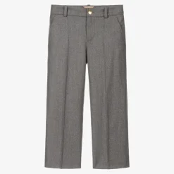 Gucci Boys Grey Wool Trousers