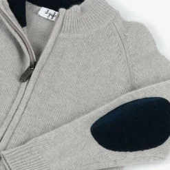 Il Gufo Boys Grey Wool Zip-Up Cardigan Outlet