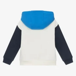 Mayoral Boys Ivory & Blue Colourblock Hoodie Outlet