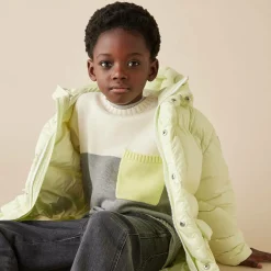 Il Gufo Boys Ivory & Grey Cotton Knit Sweater New