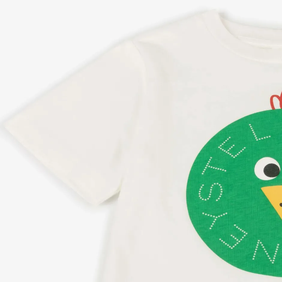 Stella McCartney Kids Boys Ivory Chicken Bauble Logo T-Shirt