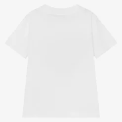 Moncler Enfant Boys Ivory Cotton Batman Print T-Shirt Clearance