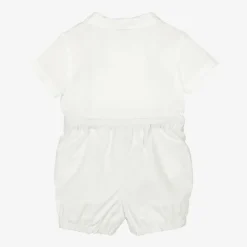 Sarah Louise Boys Ivory Cotton Buster Suit Discount