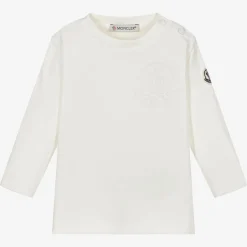 Moncler Enfant Boys Ivory Cotton Embossed Top New