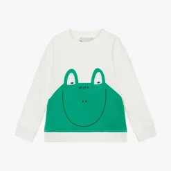 Stella McCartney Kids Boys Ivory Cotton Frog Sweatshirt New
