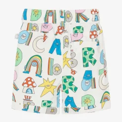 Stella McCartney Kids Boys Ivory Cotton Magical Letters Shorts Discount