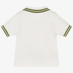 Moncler Enfant Boys Ivory Cotton Piqué Polo Shirt Online