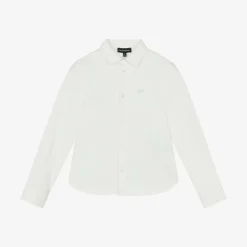 Emporio Armani Boys Ivory Cotton Piqué Shirt