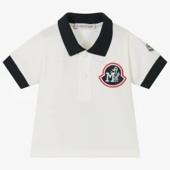 Moncler Enfant Boys Ivory Cotton Polo Shirt Best
