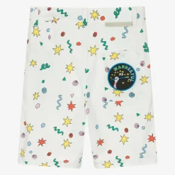 Stella McCartney Kids Boys Ivory Cotton Printed Shorts Discount