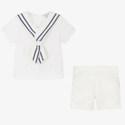 Beatrice amp; George Boys Ivory Cotton Sailor Buster Suit Sale