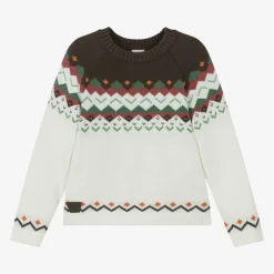 Boboli Boys Ivory Fair Isle Knitted Sweater Sale