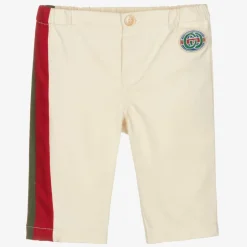 Gucci Boys Ivory Gabardine Trousers Outlet