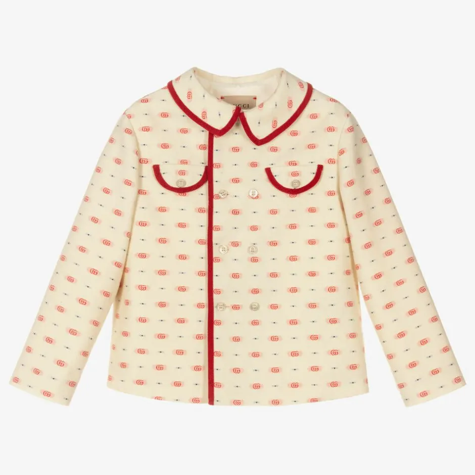 Gucci Boys Ivory GG Wool Jacket Hot