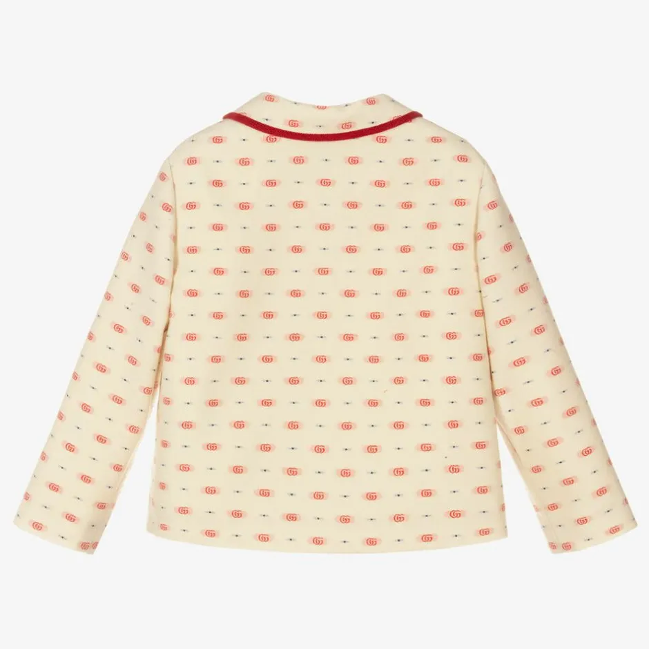 Gucci Boys Ivory GG Wool Jacket Hot