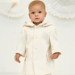 Sarah Louise Boys Ivory Hooded Coat Sale