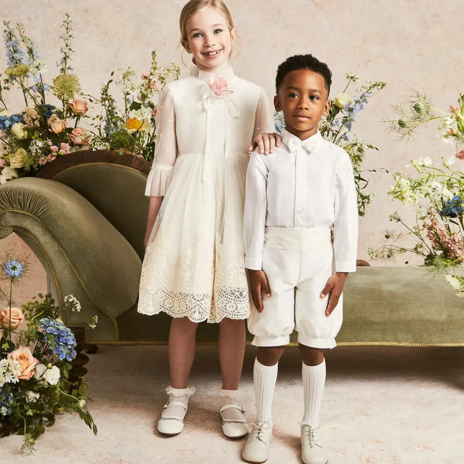 Beatrice amp; George Boys Ivory Knickerbocker Shorts Set Clearance