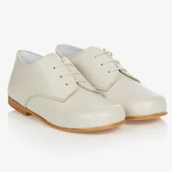 Beatrice amp; George Boys Ivory Lace-Up Leather Shoes Hot