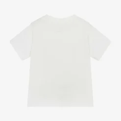 Stella McCartney Kids Boys Ivory Organic Cotton Slogan T-Shirt New