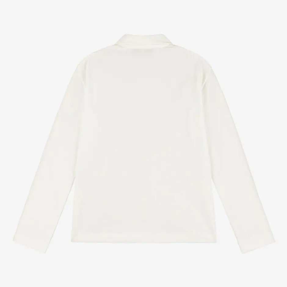 Roberto Cavalli Boys Ivory RC Monogram Cotton Polo Shirt Online