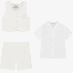Beatrice amp; George Boys Ivory Viscose Shorts Suit Outlet