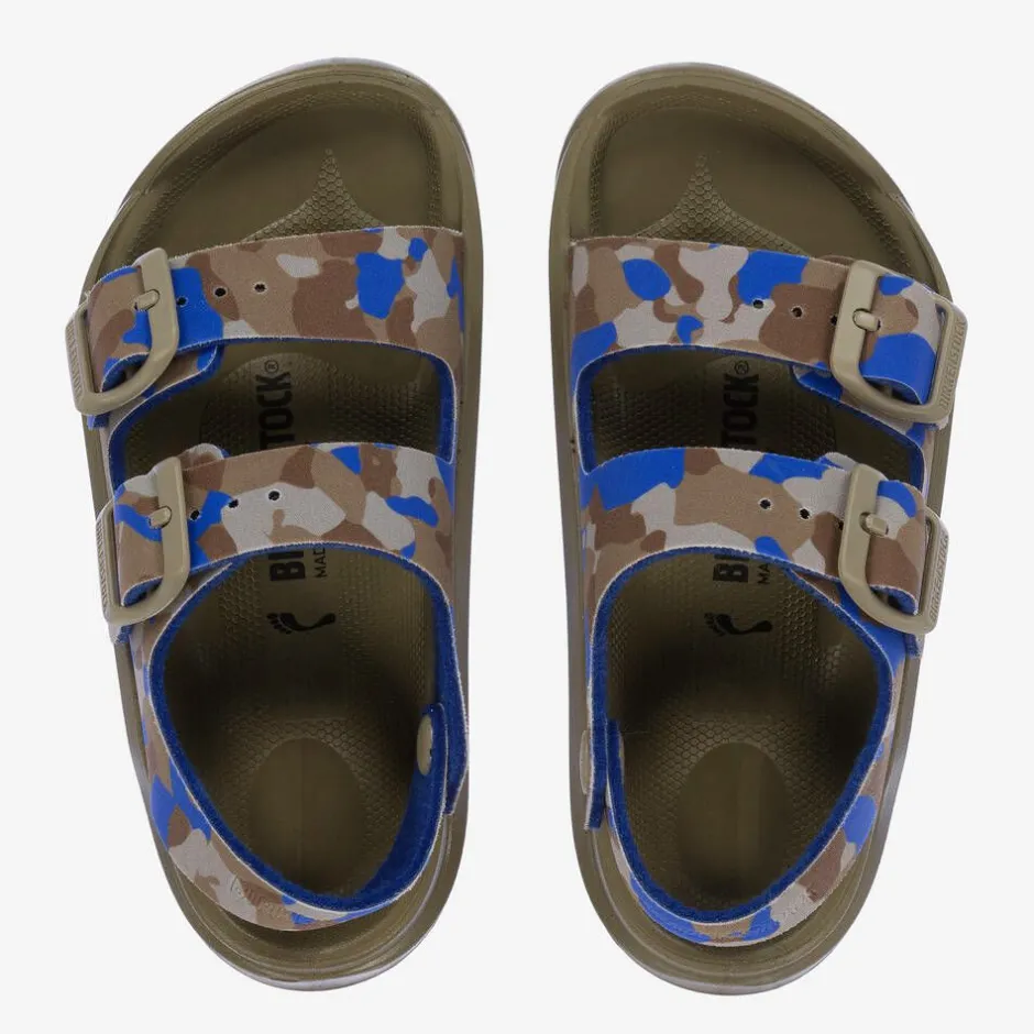 Birkenstock Boys Khaki Green & Blue Camouflage Sandals