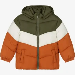 Mayoral Boys Khaki Green Colourblock Puffer Coat Sale