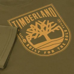 Timberland Boys Khaki Green Organic Cotton T-Shirt Outlet