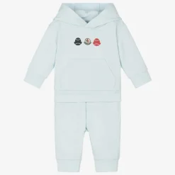 Moncler Enfant Boys Light Blue Cotton Tracksuit Hot