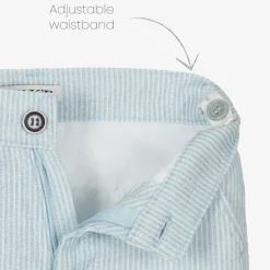 Beau KiD Boys Light Blue Stripe Cotton Shorts Suit Clearance