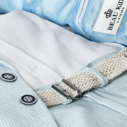 Beau KiD Boys Light Blue Stripe Cotton Shorts Suit Clearance