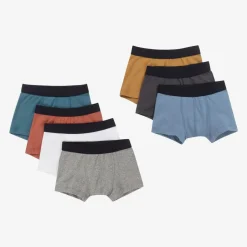 Petit Bateau Boys Multicoloured Boxer Shorts (7 Pack) New