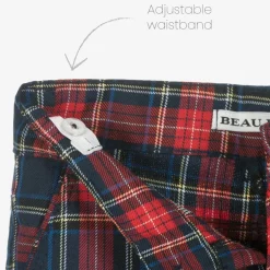 Beau KiD Boys Navy Blue & Red Tartan Suit Online