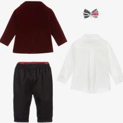 Andreeatex Boys Navy Blue & Red Velvet Suit Online