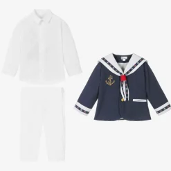 Andreeatex Boys Navy Blue & White Sailor Suit Hot