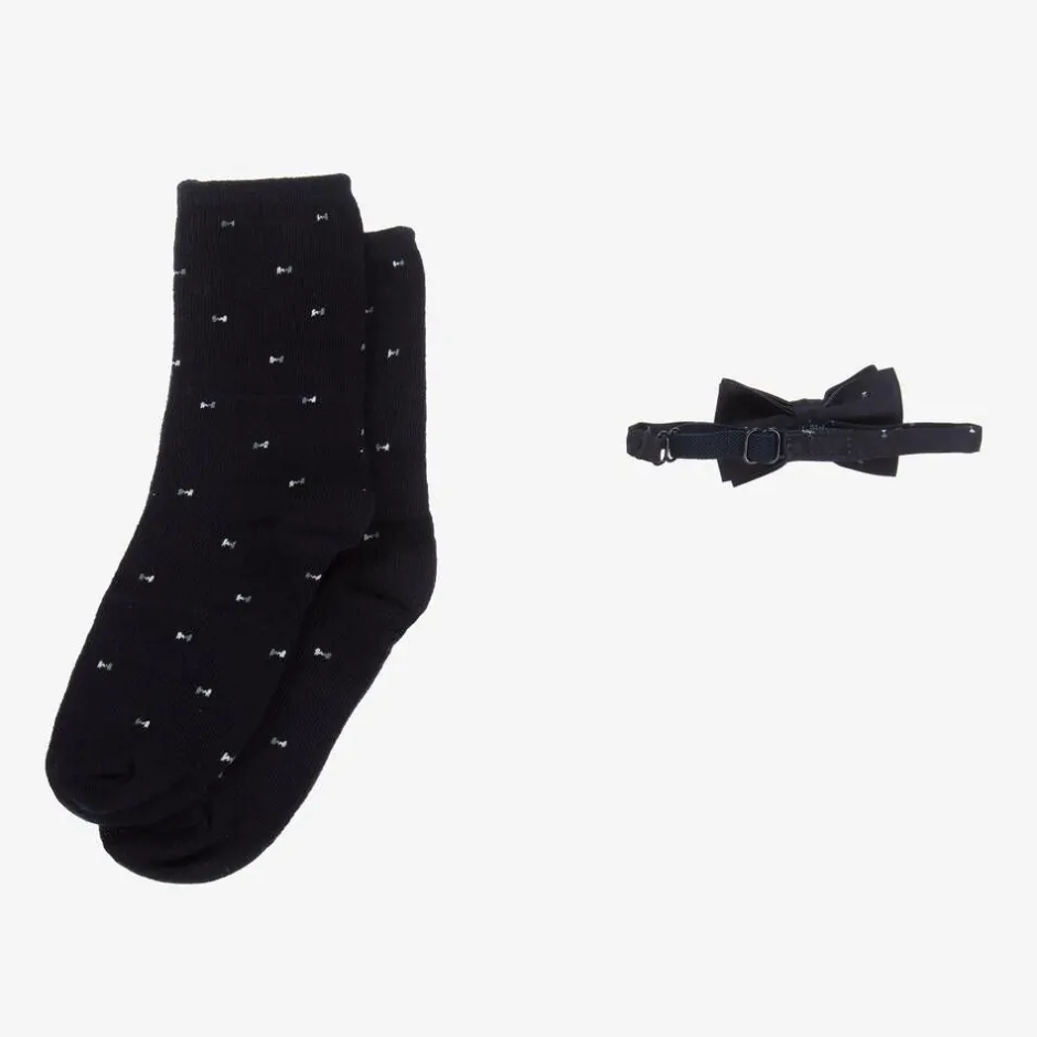 Mayoral Boys Navy Blue Bow Tie & Sock Set Outlet