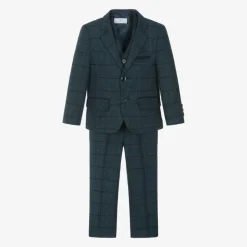 Beau KiD Boys Navy Blue Check Suit
