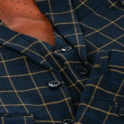 Romano Boys Navy Blue Check Suit Sale