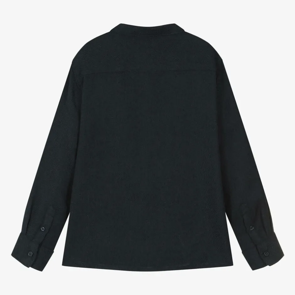 Mayoral Boys Navy Blue Collarless Shirt New