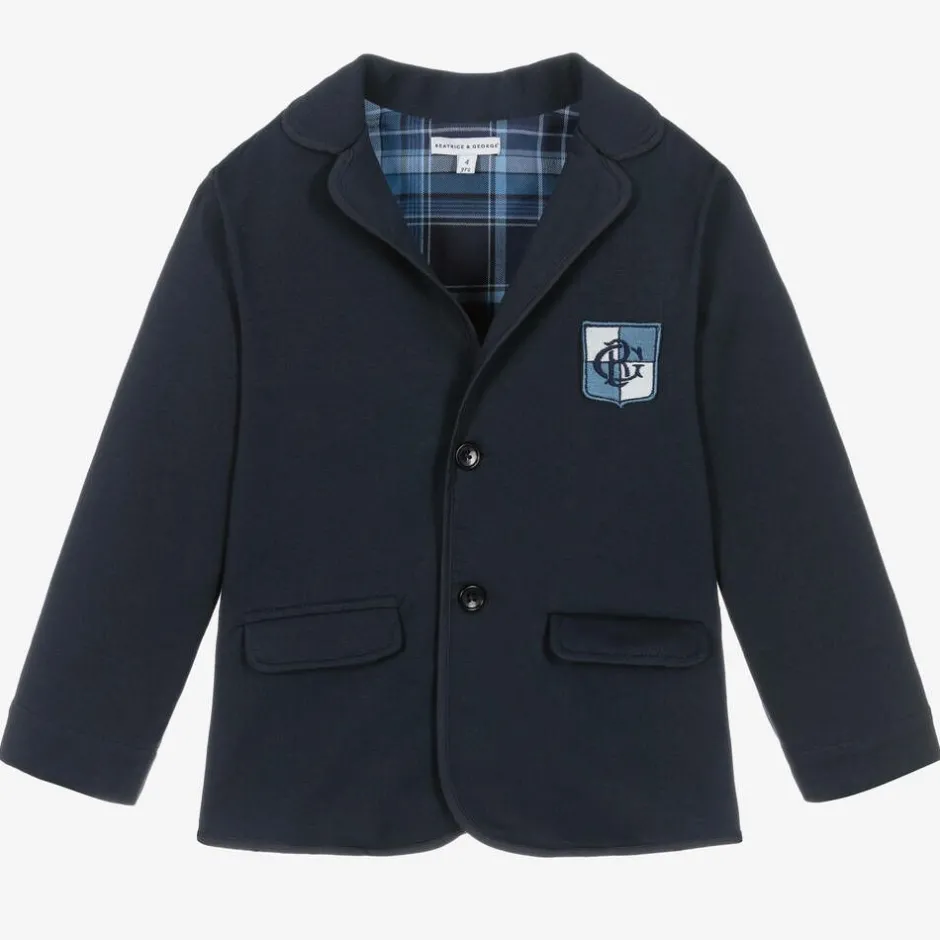Beatrice amp; George Boys Navy Blue Cotton Blazer