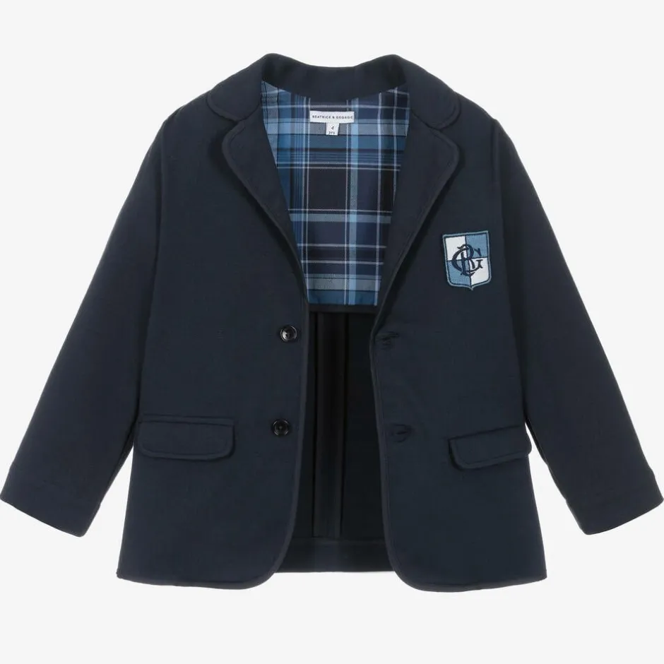 Beatrice amp; George Boys Navy Blue Cotton Blazer