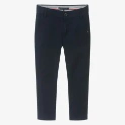 Tommy Hilfiger Boys Navy Blue Cotton Chino Trousers Outlet