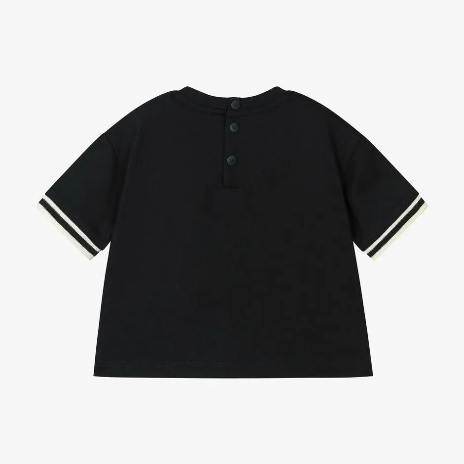 Emporio Armani Boys Navy Blue Cotton Crest T-Shirt Sale