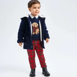 iDO Baby Boys Navy Blue Cotton Knit Sweater Clearance