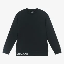 Emporio Armani Boys Navy Blue Cotton Sweatshirt