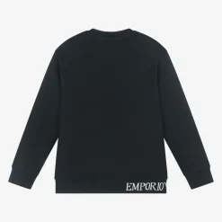 Emporio Armani Boys Navy Blue Cotton Sweatshirt